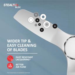 Havells Stealth Air " The most silent BLDC fan with Premium Look and Finish", 1200mm BLDC motor and Remote Controlled Ceiling Fan (Pearl White,)