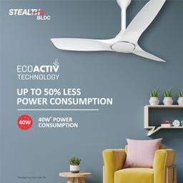 Havells Stealth Air " The most silent BLDC fan with Premium Look and Finish", 1200mm BLDC motor and Remote Controlled Ceiling Fan (Pearl White,)