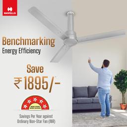 Havells 1200mm Elio BLDC Ceiling Fan | Remote Controlled, High Air Delivery Fan | 5 Star Rated, Upto 60% Energy Saving,(Grey)