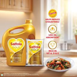 Saffola Gold Refined Cooking oil | Blended of Rice Bran & Sunflower oil | 5 Litre Jar