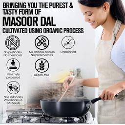 Safe Harvest Pesticide-Free Unpolished Red Masoor Dal 500g (Pack of 2)