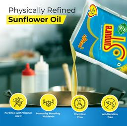Sunpure Physically Refined Sunflower Oil 5 Litre (Only Bangalore)
