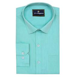 JO'S Elegance Men's Solid Cotton Rich Formal Shirt | Plain | Full Sleeve-Regular Fit