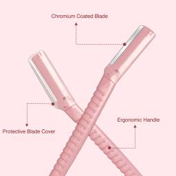 Kai Face & Eyebrow Razor For Women, Pack of 3 (Chromium Coated Stainless Steel)
