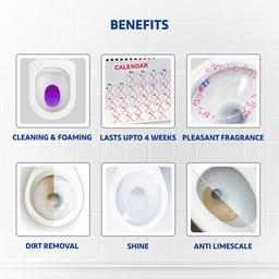 Harpic 35 gm - Marine Splash, Power Fresh 6 Toilet Cleaner Rim Block | Toilet flush cleaner blocks
