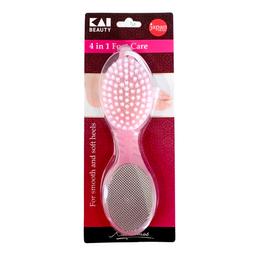 Kai 4 in 1 Foot Care tool is most recommended for pedicure & routine foot care the 4in 1 tool comes with foot brush metal rasp pumice stone & mery file for soft & beautiful feet