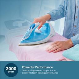 Philips Steam Iron GC1028/20 – 2000-watt, From World’s No.1 Ironing Brand*, Golden non-stick soleplate,