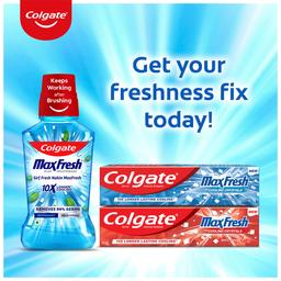 Colgate MaxFresh Toothpaste, Blue Gel Paste with Menthol for Super Fresh Breath, 600g, 150g X 4 (Peppermint Ice, Saver Pack)