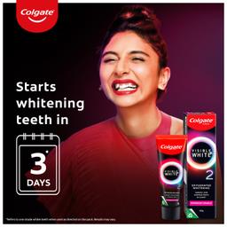 Colgate Visible White O2, Teeth Whitening Toothpaste (50g) for noticeably whiter teeth starting in 3 days. Peppermint Sparkle with Active Technology, Enamel Safe Teeth Whitening