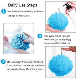 Kai, Bath Shower Loofah Sponge, Pouf Body Scrubber Exfoliator| Ultra Soft, Round Bath Sponge Loofah, Buy 1 Get 1 Free