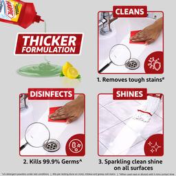 Harpic 1 Litre (Pack of 2) - Lemon, Bathroom Cleaner Liquid | New Thicker Bathroom Floor Cleaner | Red Harpic Bottle