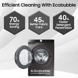 Samsung 9 kg, 5 Star, Eco Bubble Technology with Super Speed, AI Control , Wi-Fi, Digital Inverter Motor, Fully-Automatic Front Load Washing Machine Appliance (WW90T604DLN1TL, Hygiene Steam, Inox)
