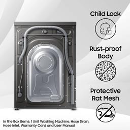 Samsung 9 kg, 5 Star, Eco Bubble Technology with Super Speed, AI Control , Wi-Fi, Digital Inverter Motor, Fully-Automatic Front Load Washing Machine Appliance (WW90T604DLN1TL, Hygiene Steam, Inox)