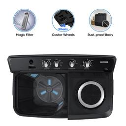 Samsung 9.5 Kg, 5 Star, Top Load Semi-Automatic Washing Machine (WT95A4260GD/TL, Air Turbo Drying, Dark Gray)