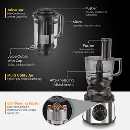 Prestige Endura Pro 1000W Multi Functional Mixer Grinder 14 different functionalities|Black & Silver