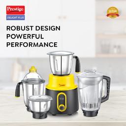 Prestige Delight Plus 750 W Mixer Grinder (With 3 SS Jars and 1 Juicer Jar)