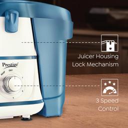 Prestige Breeze 500W Juicer Mixer Grinder With 2 Stainless Steel (Blue & White)