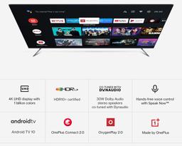 OnePlus 163.8 cm (65 inches) U Series 4K LED Smart Android TV 65U1S (Black)