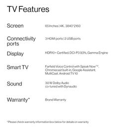 OnePlus 163.8 cm (65 inches) U Series 4K LED Smart Android TV 65U1S (Black)