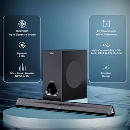 boAt Aavante Bar Orion Soundbar with 160W RMS Signature Sound, 2.1 CH, BT v5.3, Multi-Compatibility Modes,