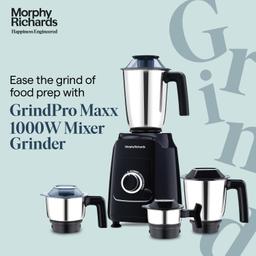 Morphy Richards Grindpro Maxx 4 Jar 1000W Mixer Grinder, Black