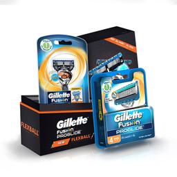 Gillette Flexball Pro Glide Gift Pack For Men (1 Razor with 4 Blades) | Value Pack | Mens Grooming Set,