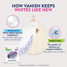 Vanish Crystal White 400 gm, Fabric Whitener | Detergent Add-On Powder | Whites like new | Stain Remover | Chlorine Bleach Free | Suitable with all Washing Detergent Powders and Liquids