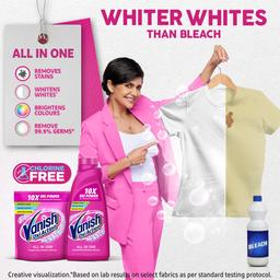 Vanish 400 gm, All in One Powder Detergent Booster | Stain Remover for Clothes | Whitens Whites Brightens Colours| Suitable with all Washing Detergent Powders and Liquids