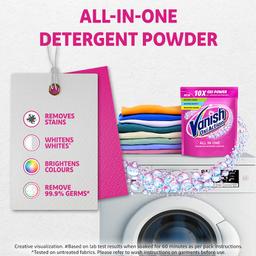 Vanish 400 gm, All in One Powder Detergent Booster | Stain Remover for Clothes | Whitens Whites Brightens Colours| Suitable with all Washing Detergent Powders and Liquids