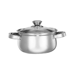 SQ Exclusive Set of 2 Stainless Steel Cook and Serve Set | Glass Lid | Dishwasher-Safe,1000 ml each