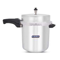 N-DURAA Solid Stainless Steel 2 Brass Burner Gas with N-DURAA Pressure Cooker, 12 Liters