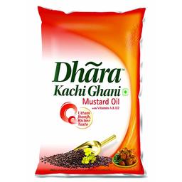 Dhara Kachhi Ghani Mustard Oil Pouch, 1L