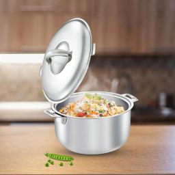 Signoraware Blaze n Cool 2100ml Insulated Stainless Steel Casserole, Insulated Thermal Serving Bowl, Keeps Food Hot & Cold for Long, Elegant Hot Pot Food Warmer/Cooler,2100ml, Set of 1, Silver