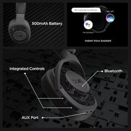 boAt Rockerz 550 Over Ear Bluetooth Headphones with Upto 20 Hours Playback, 50MM Drivers, Soft Padded Ear Cushions and Physical Noise Isolation(Black)