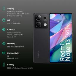 Redmi Note 13 5G (6GB RAM, 128GB, Stealth Black)