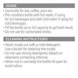 Milton Aura 1000 Thermosteel Bottle, 1050 ml Water Bottles, 24 Hours Hot and Cold, Easy to Carry, Easy Grip, Rust Proof, Tea, Coffee, Office, Travel Bottle, Black