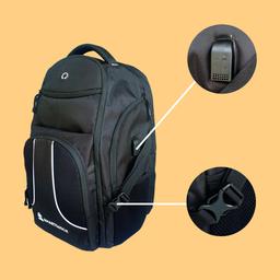 SmartQuick Large Laptop and Travel  Backpack ,With a USB Charging Port, Water Resistant Fabric - Black