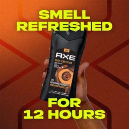 AXE Dark Temptation 3 In 1 Body, Face & Hair Wash for Men, Long-Lasting Refreshing Dark Chocolate Fragrance, Natural Origin Ingredients, Removes Odor & Bacteria, Dermatologically Tested 250ml