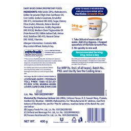 Growth Plus Vanilla 400g BIB
