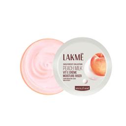 Lakme Peach Milk Soft Crème Moisturizer for Face 100 g|| Daily Lightweight Whipped Cream with Vitamin E for Soft|| Glowing Skin - Non Oily 24h Moisture.