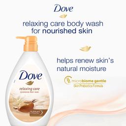 Dove Relaxing Shea Butter Body Wash with Vanilla Pump Bottle, Soothing Scent, Moisturizing Shower Gel with Naturally Derived Ingredients, Gentle Body Cleanser for Nourished & Smooth Skin, 1L