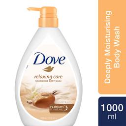 Dove Relaxing Shea Butter Body Wash with Vanilla Pump Bottle, Soothing Scent, Moisturizing Shower Gel with Naturally Derived Ingredients, Gentle Body Cleanser for Nourished & Smooth Skin, 1L