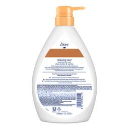 Dove Relaxing Shea Butter Body Wash with Vanilla Pump Bottle, Soothing Scent, Moisturizing Shower Gel with Naturally Derived Ingredients, Gentle Body Cleanser for Nourished & Smooth Skin, 1L