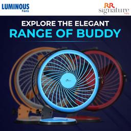 LUMINOUS 230 mm Buddy Table Electric Fan RR Signature Buddy High Speed Table Fan For Office, Living Room with High Air Thrust (Aqua Blue, 3 Blades)