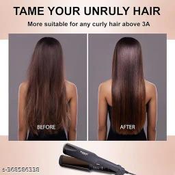 Kemei KM-329 Temperature Control Hair Straightener with 100% Cotton Large Full Size White Bath Towels Combo