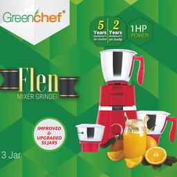 Greenchef Mixer Grinder Flen 1HP 3Jars