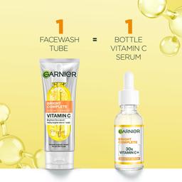Garnier Bright Complete Serum Cleanser 150gm | Deep Cleansing Face Wash with Vitamin C for Brighter, Radiant Skin