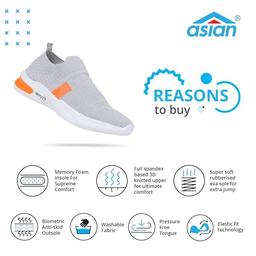ASIAN Mens Hattrick-27 Loafer with Robin Roy's Cotton Men's 3 Pairs Sports Ankle Length Socks (Pack of 02)
