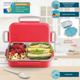 Signora Ware Eat-Up Stainless Steel Lunch Box for Kids Adults With Signora Ware Water Bottle 750ml Steel Water Bottle