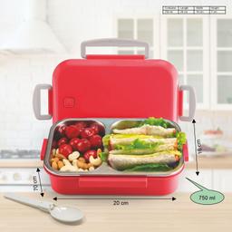 Signora Ware Eat-Up Stainless Steel Lunch Box for Kids Adults With Signora Ware Water Bottle 750ml Steel Water Bottle